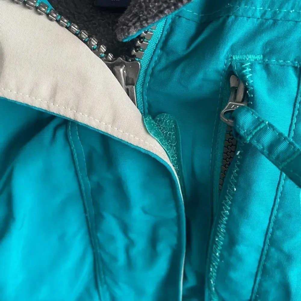 Lands' End Turquoise Winter Hooded Ski Jacket